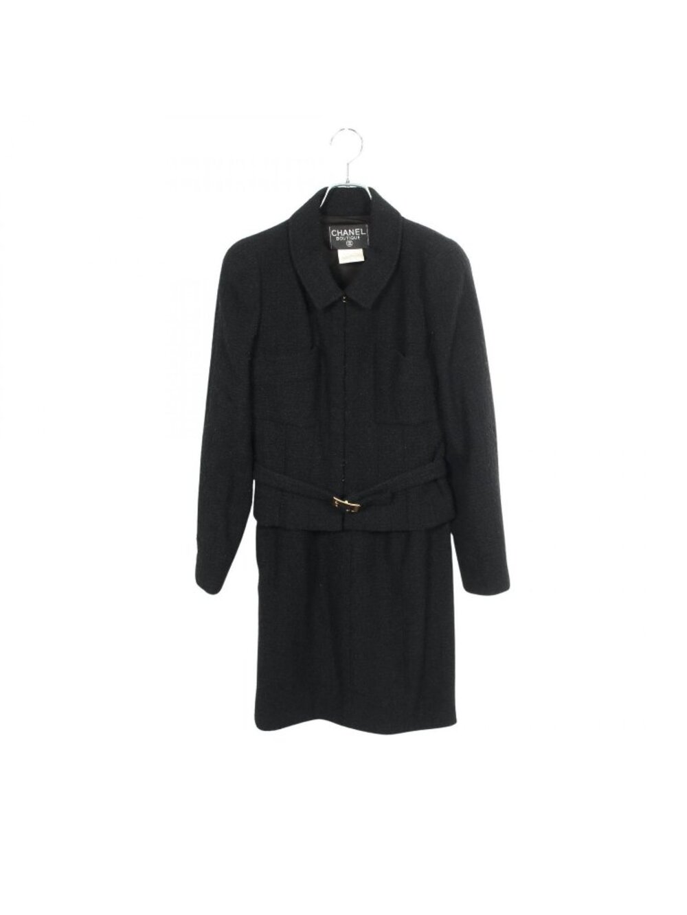 Chanel Suit CC Logo Button Tweed Wool Skirt